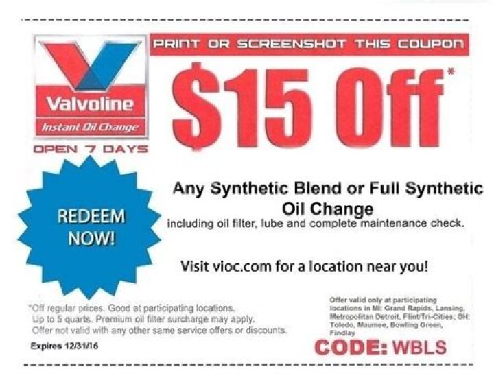 Valvoline $24.99 Synthetic Oil Change Coupon: Smart Savings for Your Car